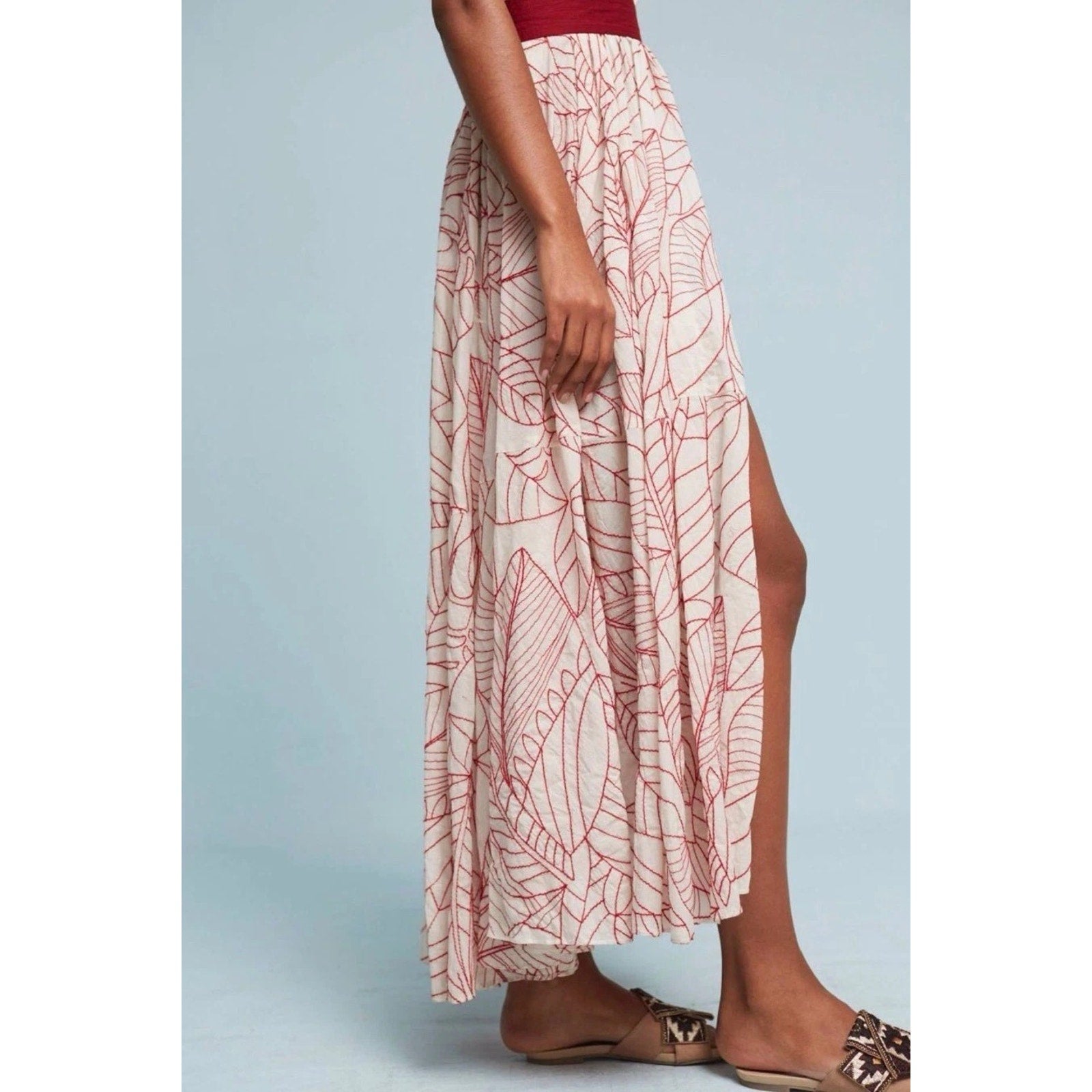 Anthropologie Lilka Samarkand Maxi Wrap Halter Embroidered Dress PXS/PS