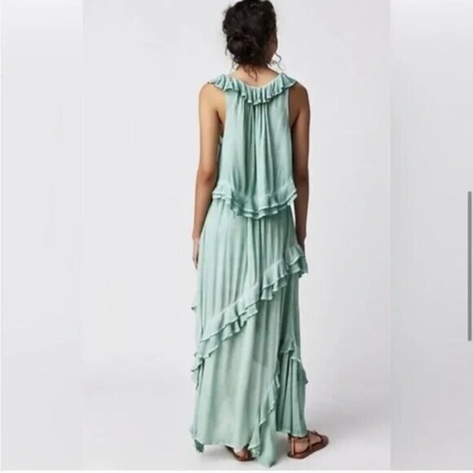 Free People $168 If Only Two Piece Set Top & Maxi Skirt Harbor Green Size XS