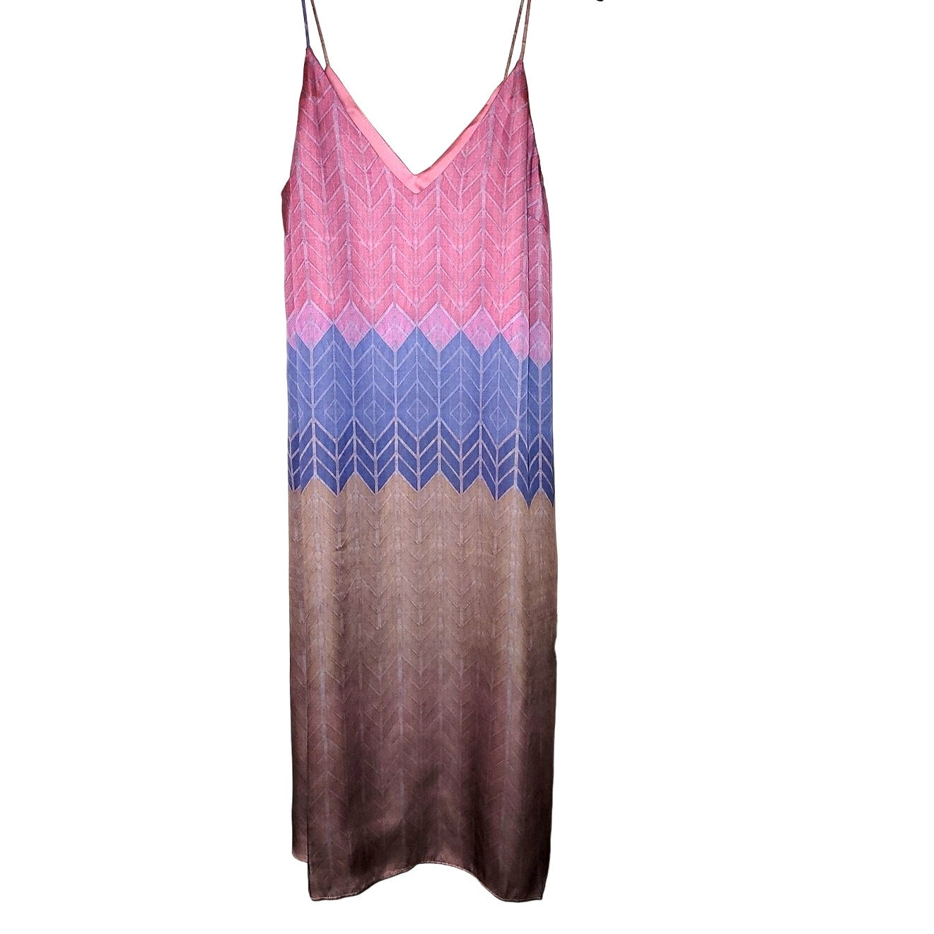 New  Anthropologie Morgan Carper Chevron Stripe Slip Dress $168 Size Small