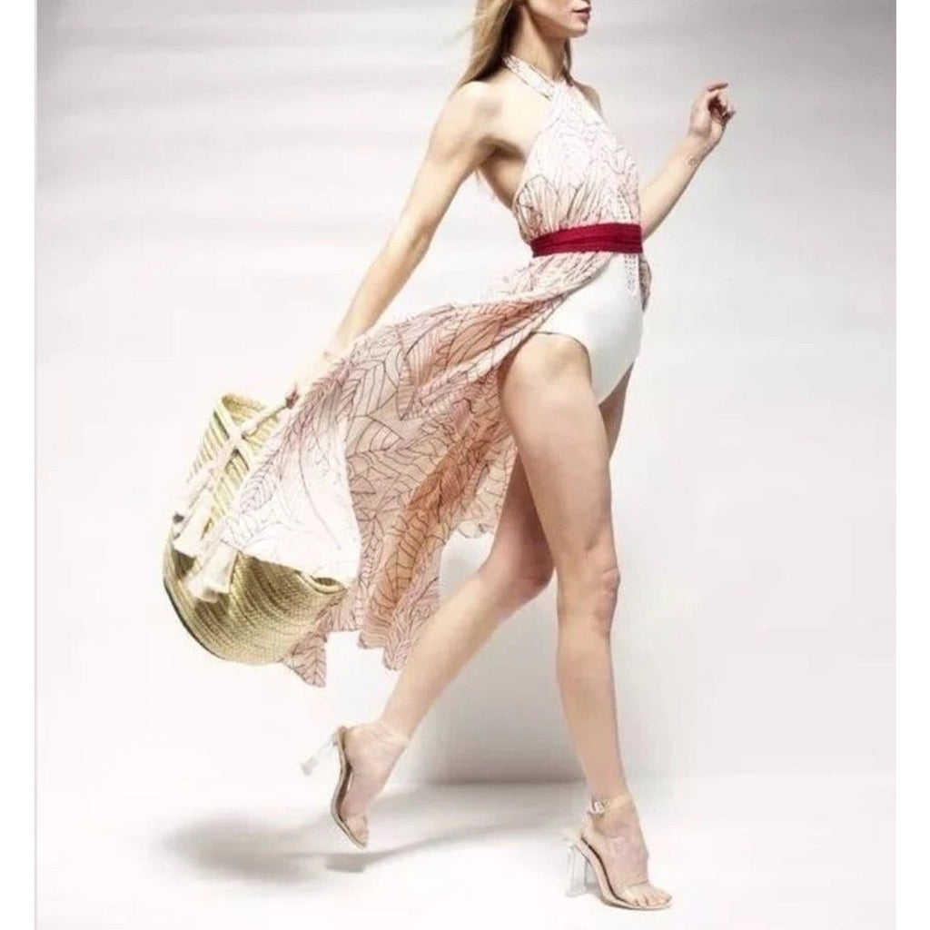 Anthropologie Lilka Samarkand Maxi Wrap Halter Embroidered Dress PXS/PS