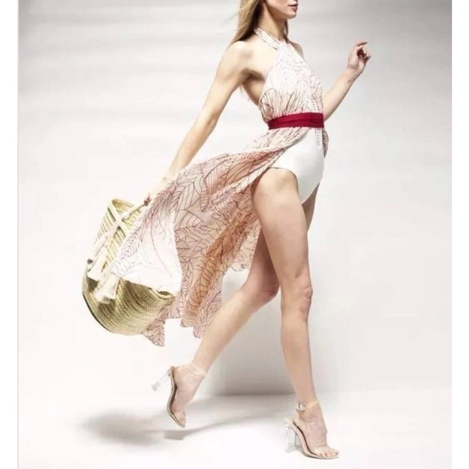 Anthropologie Lilka Samarkand Maxi Wrap Halter Embroidered Dress PXS/PS