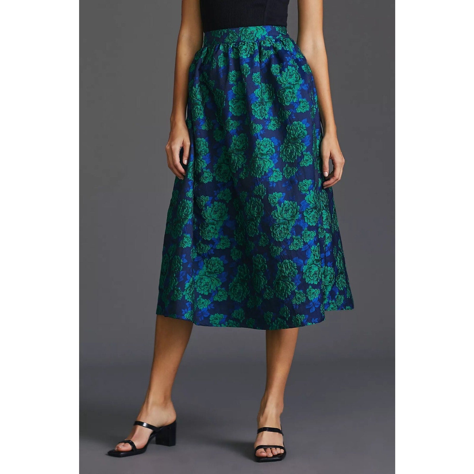 Anthropologie NEW Jacquard Midi Skirt by Sunday in Brooklyn Size Small Floral