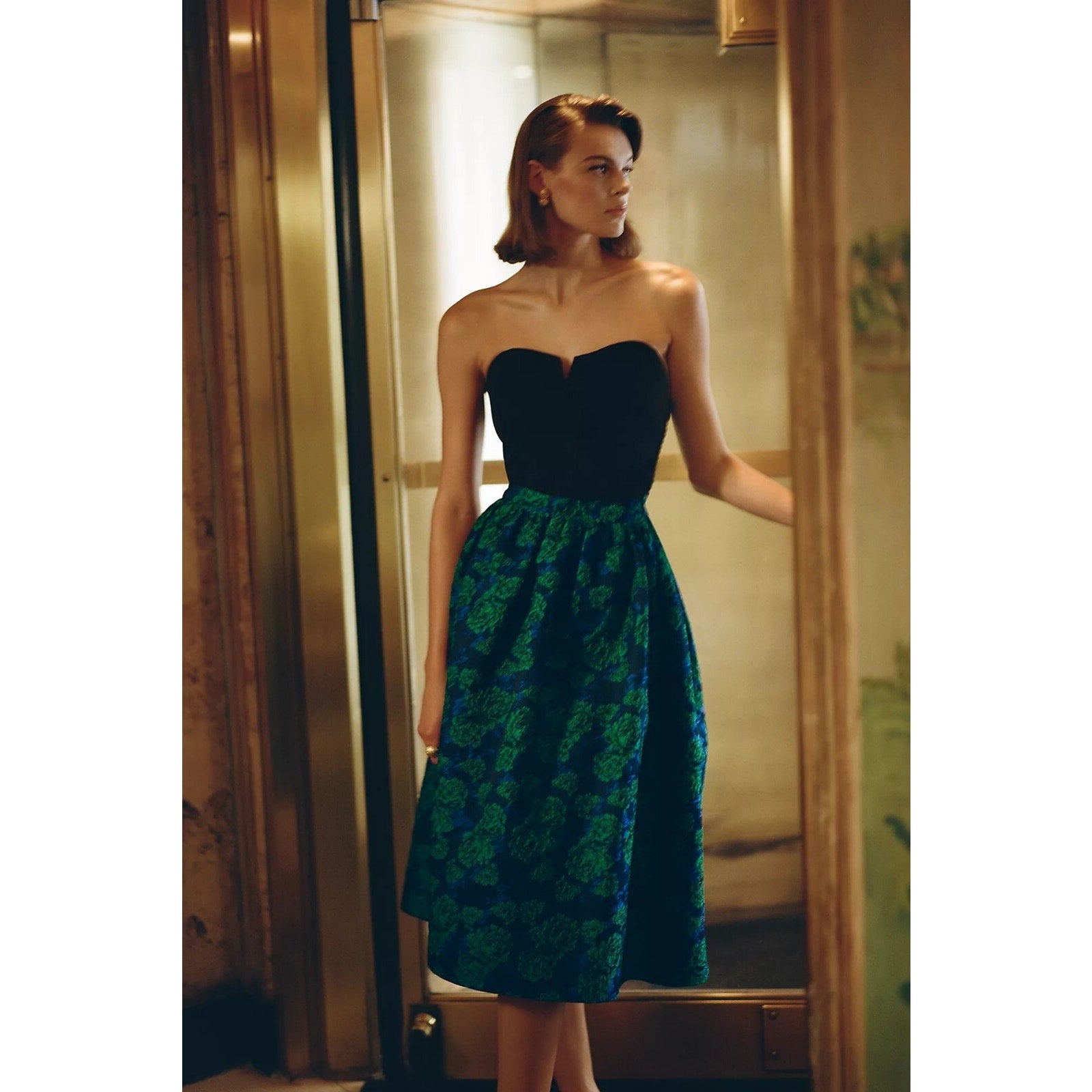 Anthropologie NEW Jacquard Midi Skirt by Sunday in Brooklyn Size Small Floral