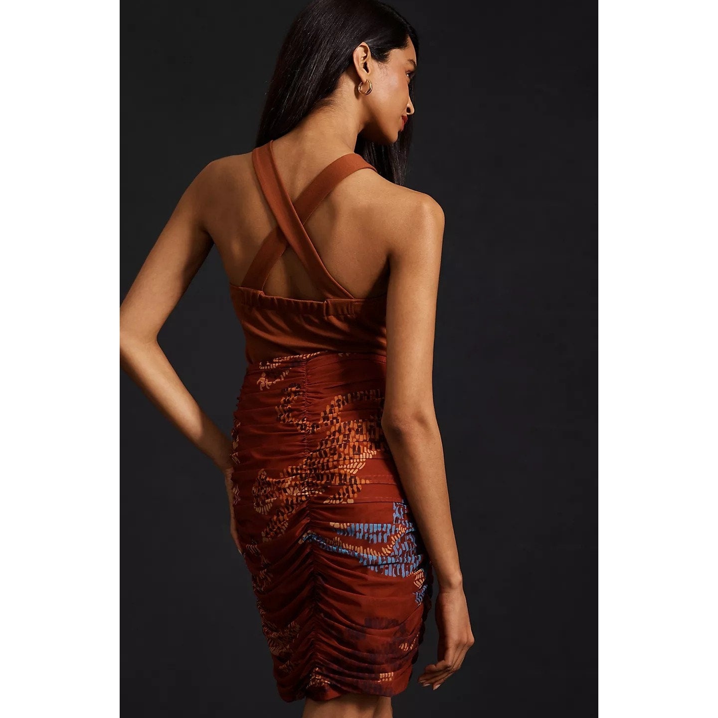 Farm x Anthropologie Ruched Mesh Mini Skirt FARM RIO $148 Size Small