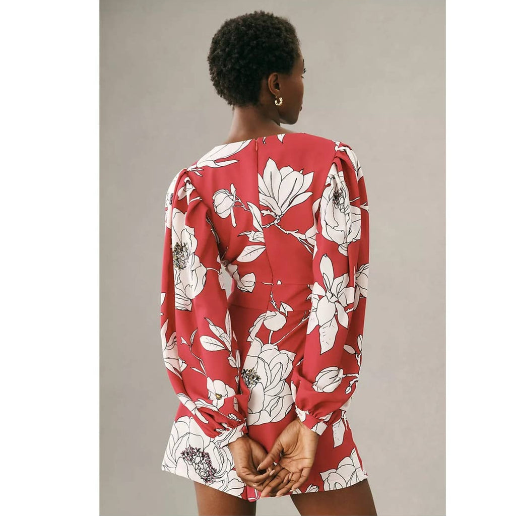 Anthropologie Natalia Mazzei Zubillaga NMZ Deep-V Floral Romper Pink Sz M $228